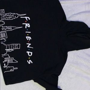 Black friends cropped hoodie/ shirt
